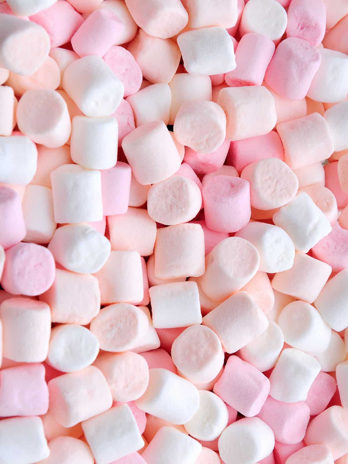 Pink and white mini marshmallows