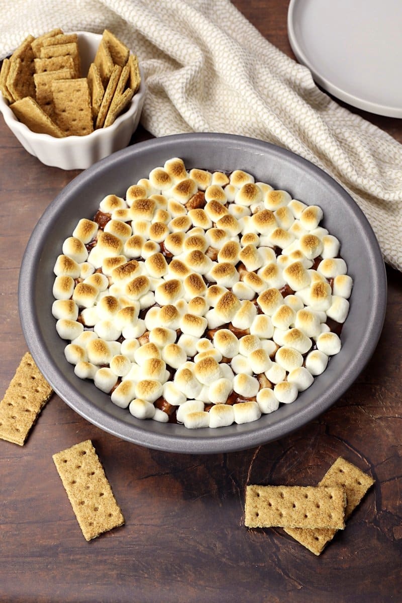 smores dip in a bowl