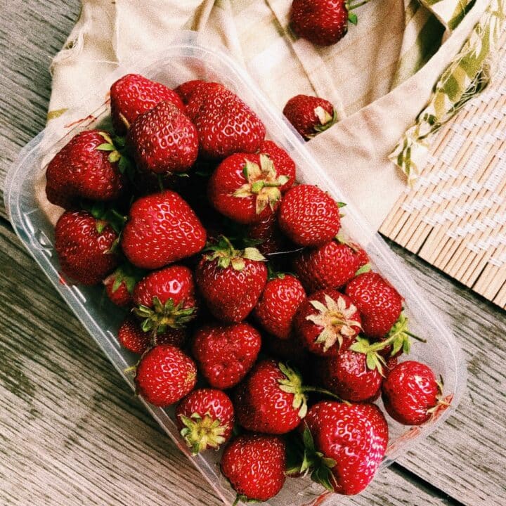 strawberries in a container