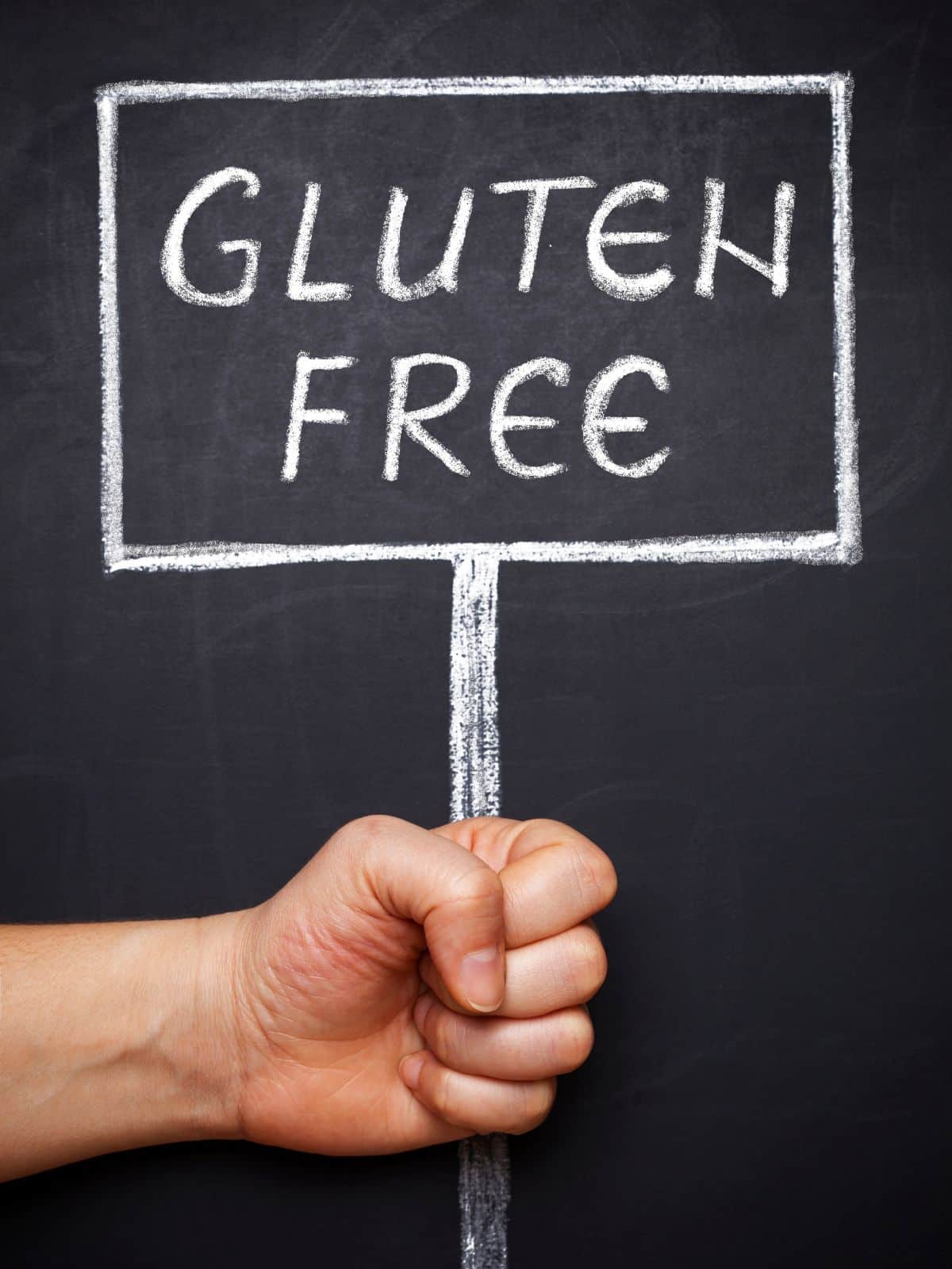 hand holding gluten free sign