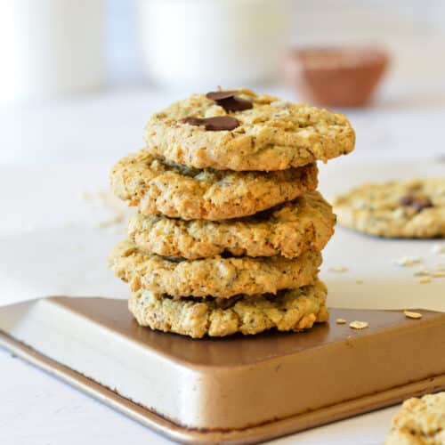 a stack of high fiber cookies.