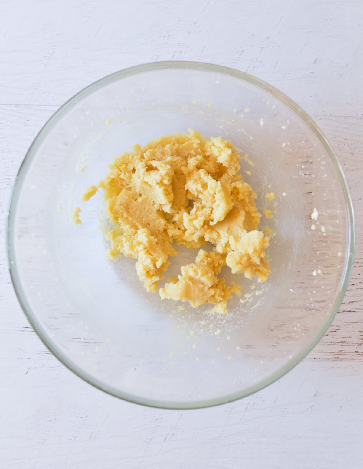 creamed butter and sugar in a bowl.