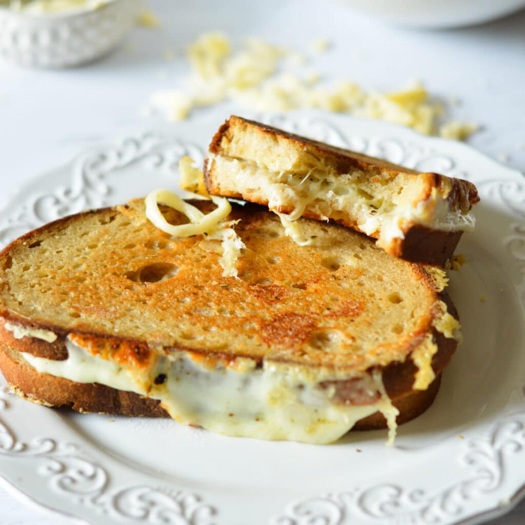 Provolone Grilled Cheese caramel and cashews