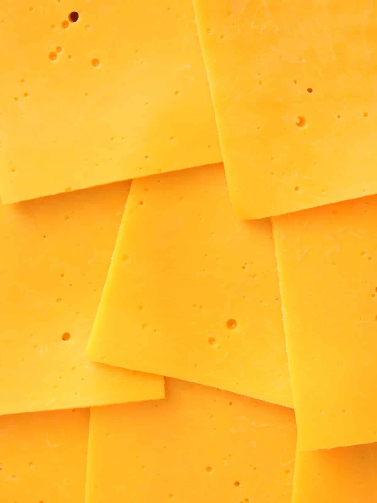 slices of cheddar cheese