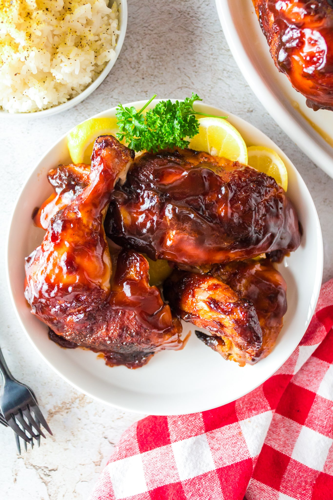 smoked chicken on a plate