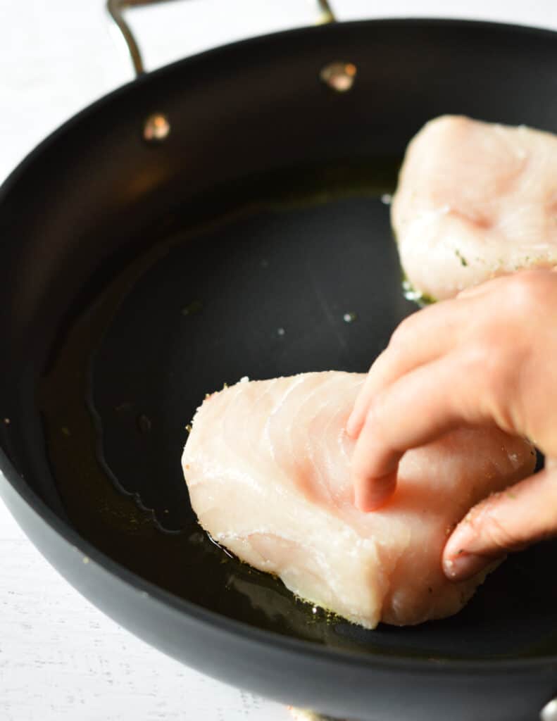 Baked Swordfish with Lemon Basil Butter caramel and cashews