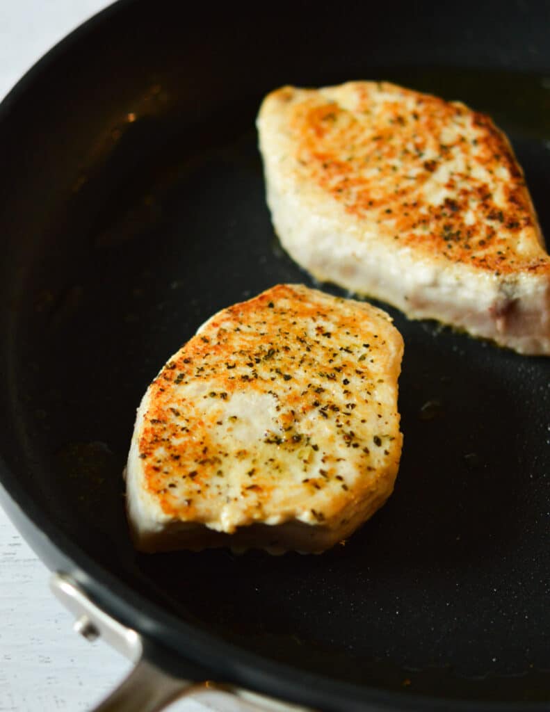 Baked Swordfish with Lemon Basil Butter - caramel and cashews