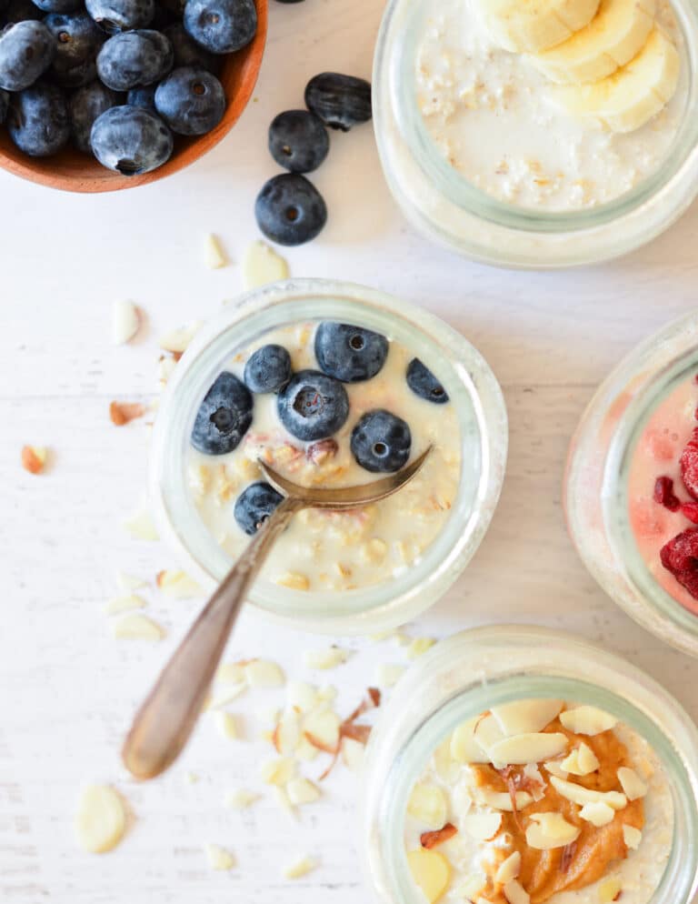 Overnight Oats with Instant Oatmeal Packets caramel and cashews