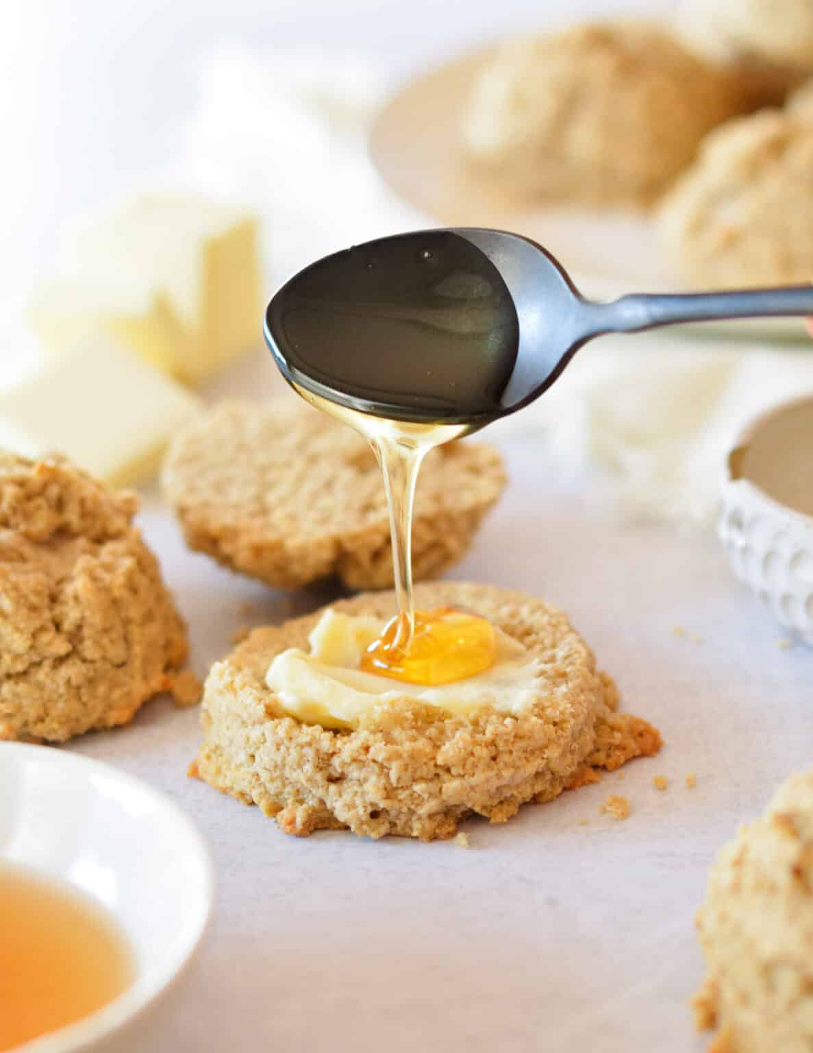 Oat Flour Biscuits caramel and cashews