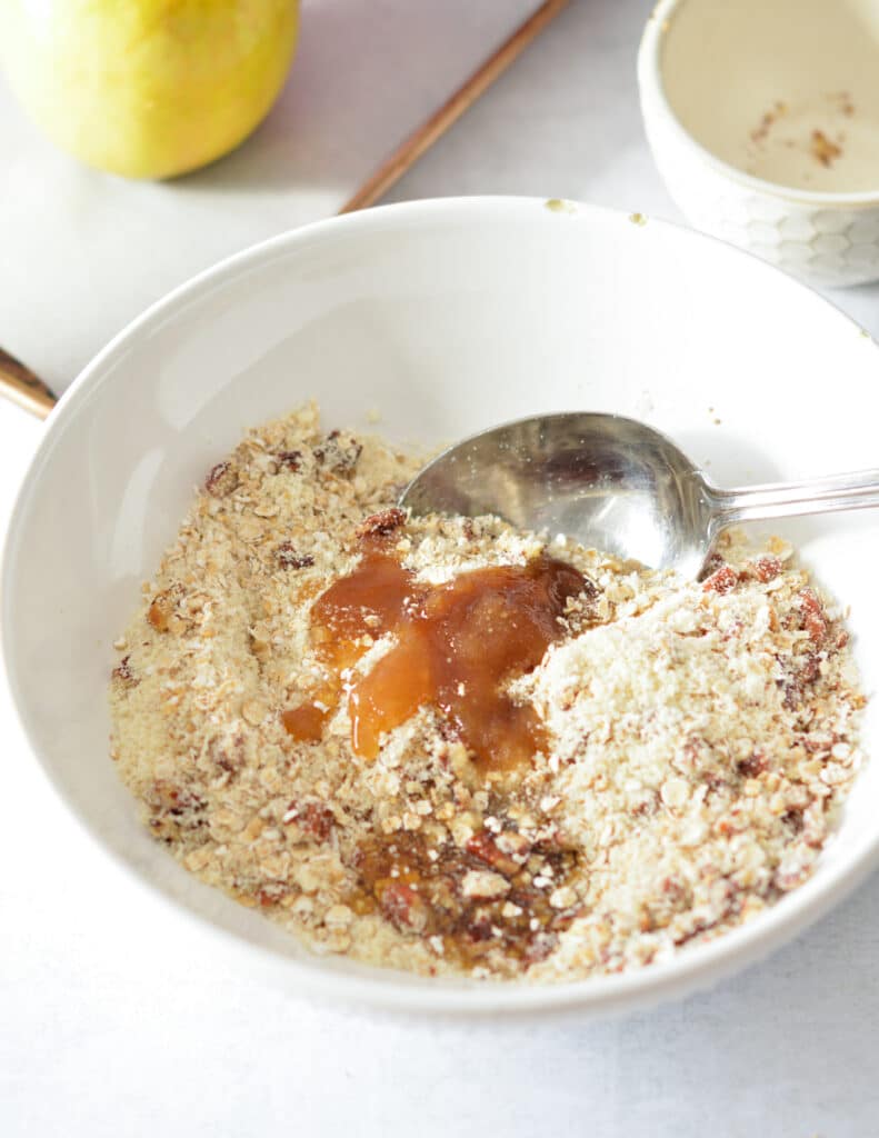 Healthy Baked Apples - caramel and cashews