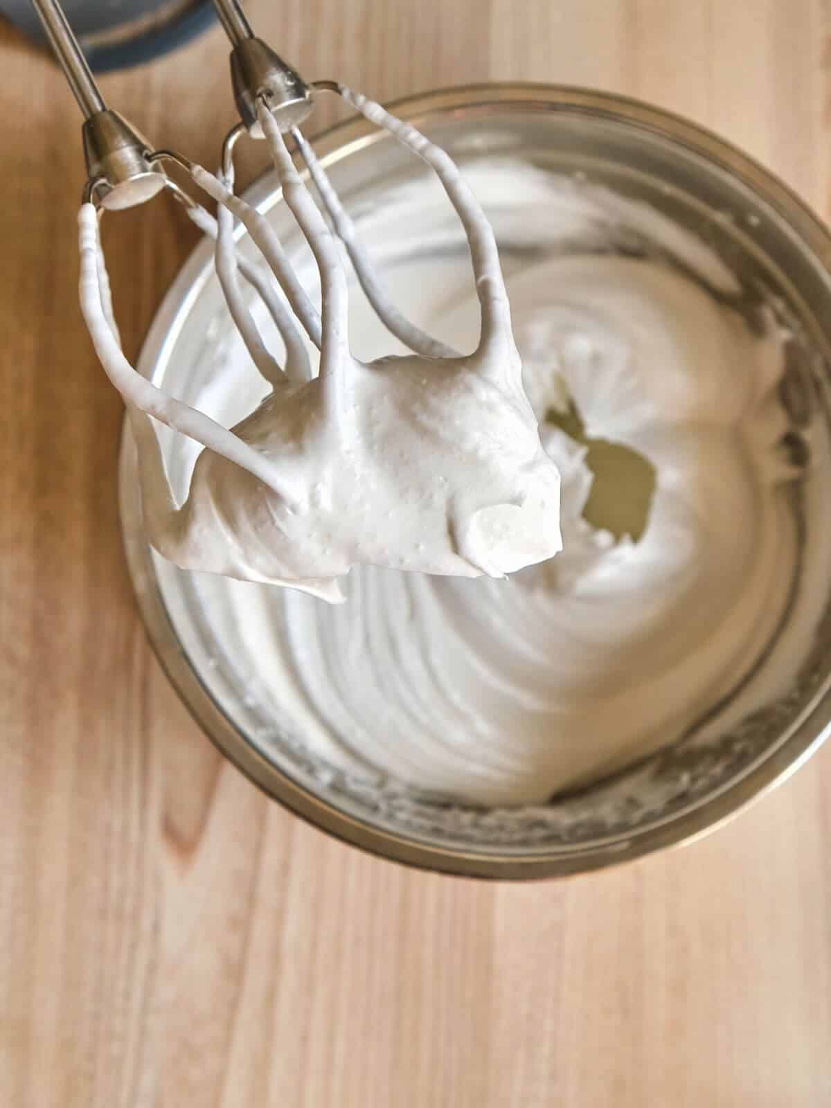 whipped egg whites.