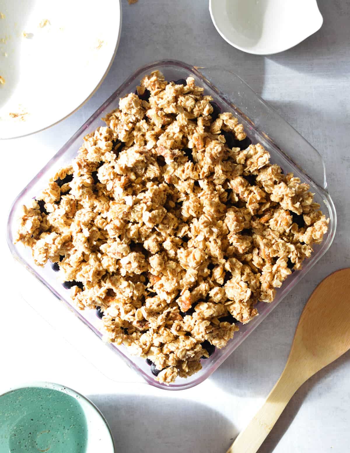 unbaked blueberry crumble 