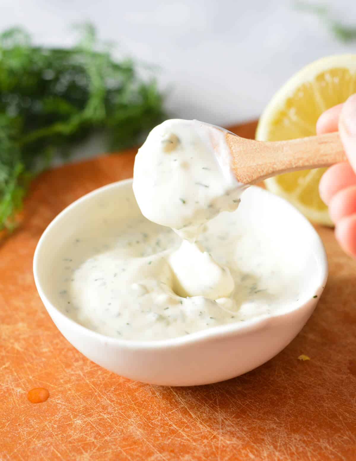 a spoonful of lemon aioli.