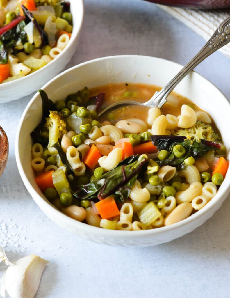 Vegetable Noodle Soup - caramel and cashews