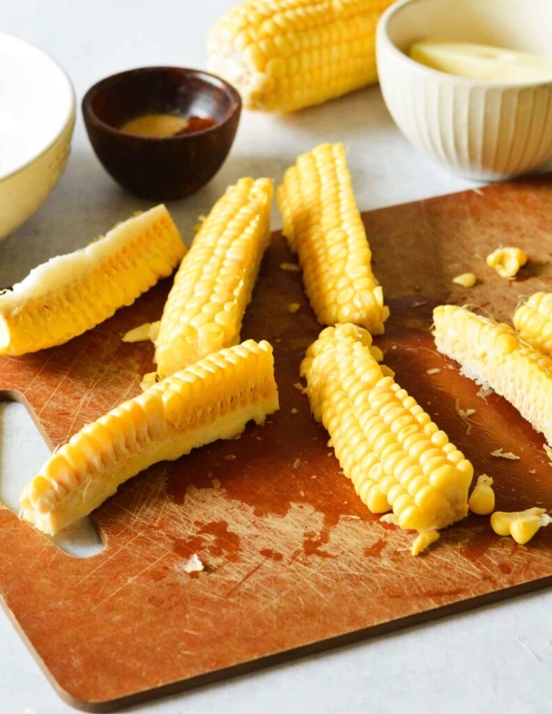 Buttered Corn Ribs - caramel and cashews