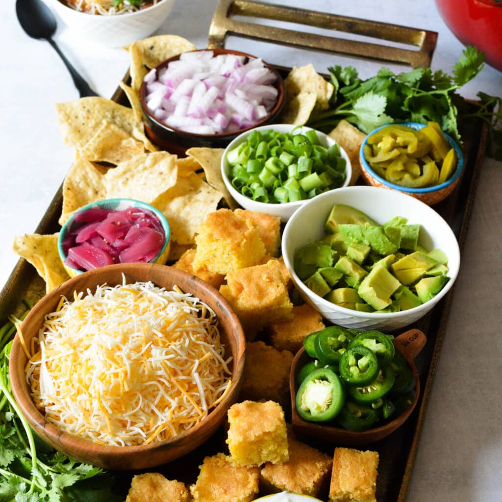 Ultimate Chili Bar + Toppings! - caramel and cashews