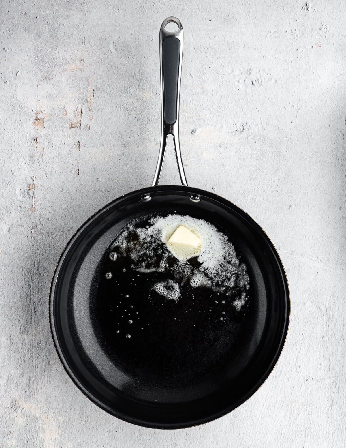 melted butter in a nonstick skillet