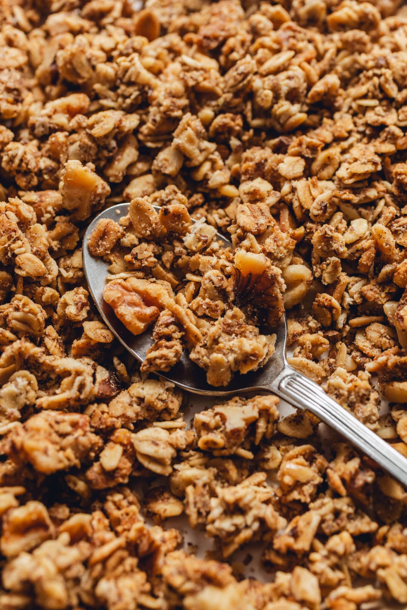 a spoonful of maple walnut granola
