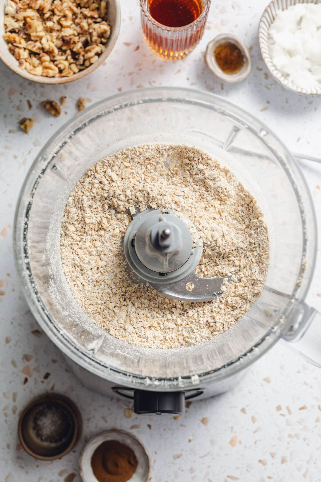 ground oats in a food processor.