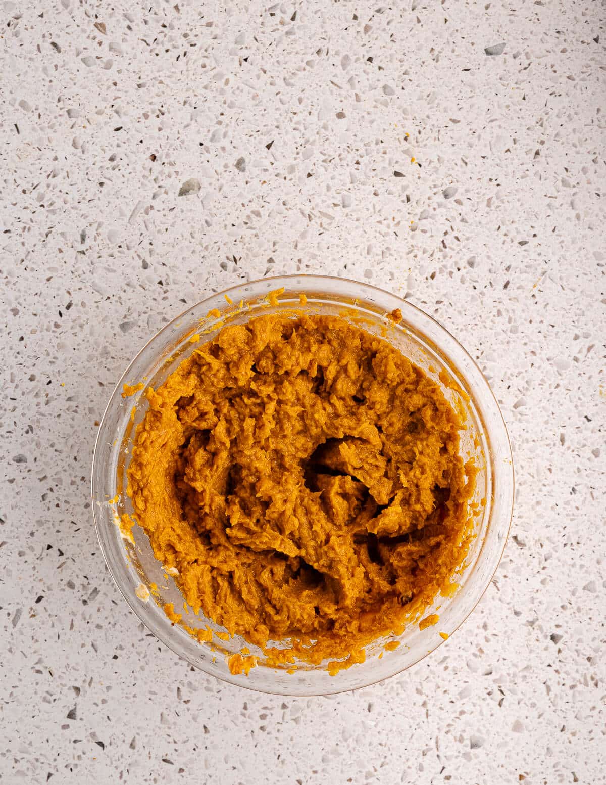 a bowl of mashed sweet potatoes