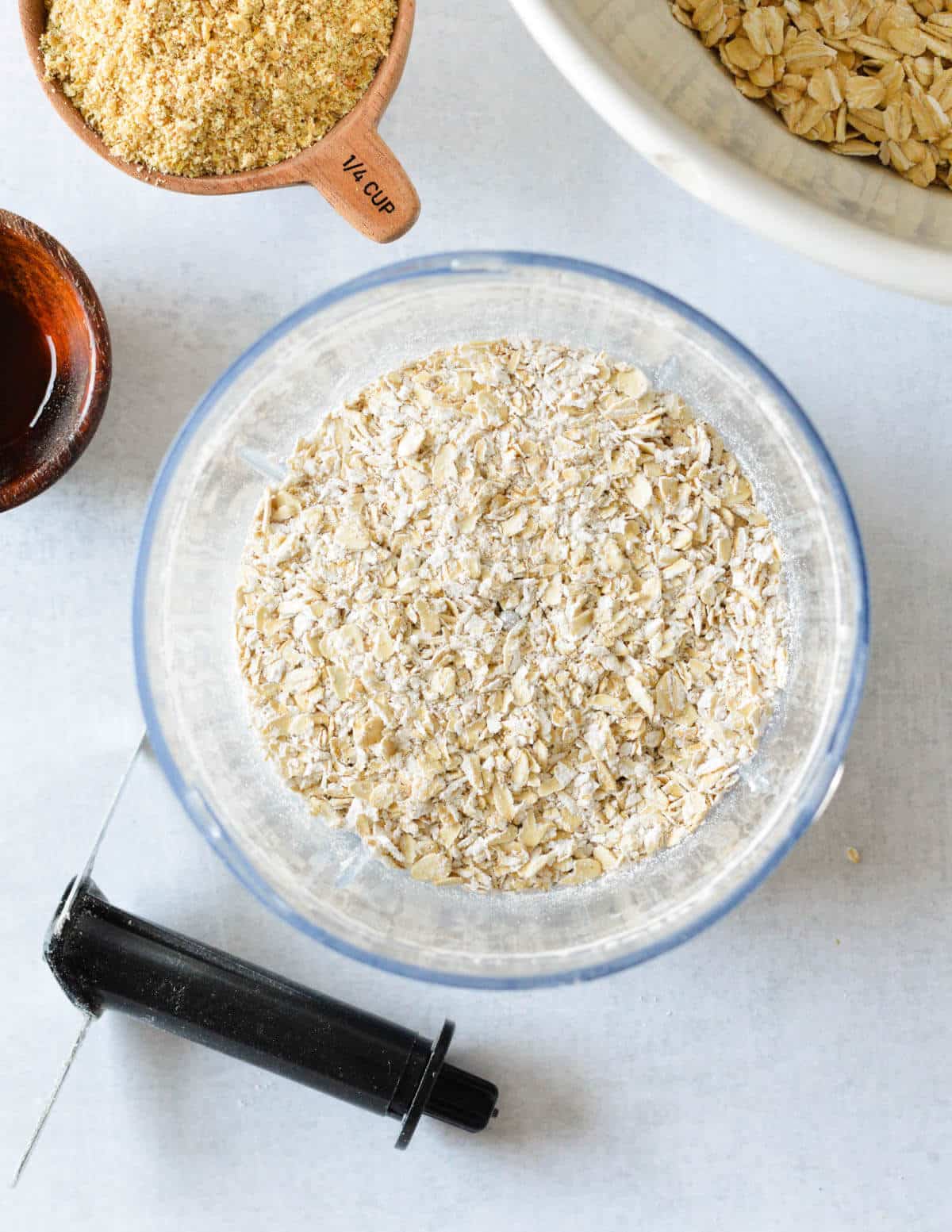 ground oats in a food processor.