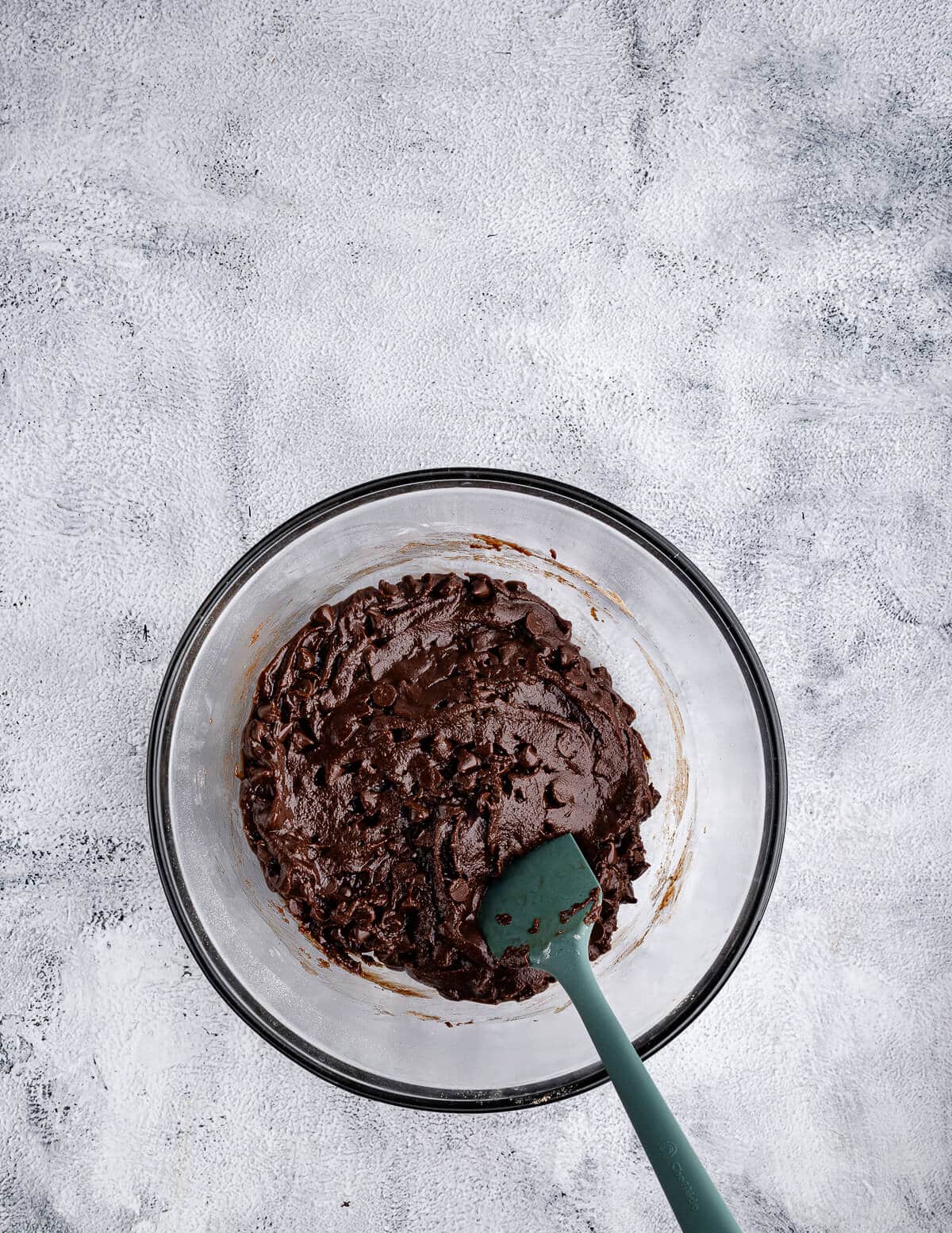 a bowl of chocolate cookie dough.