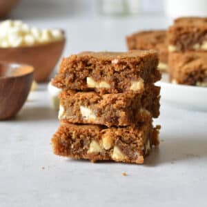 a stack of gluten free blondies.
