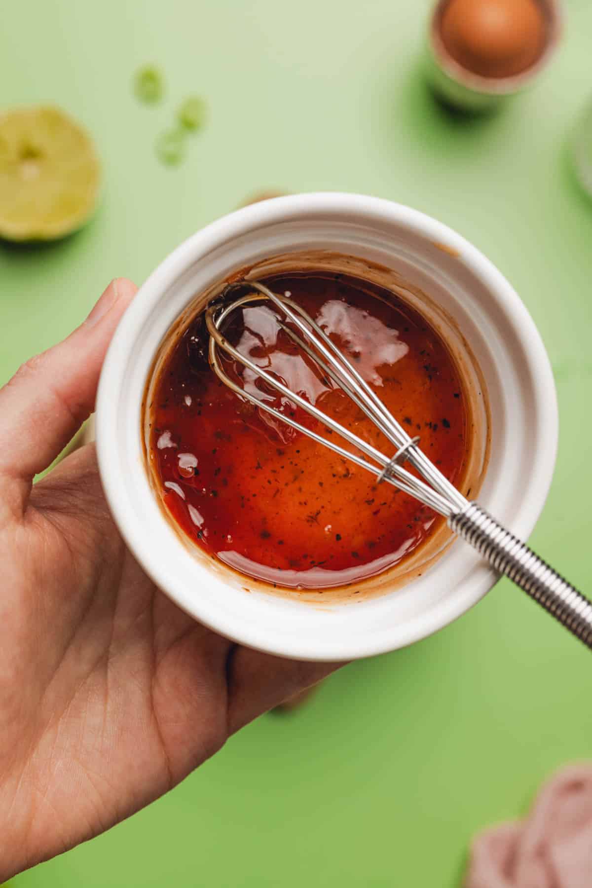honey chipotle mixture in a bowl.