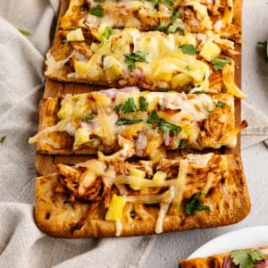 BBQ chicken flatbread pizza