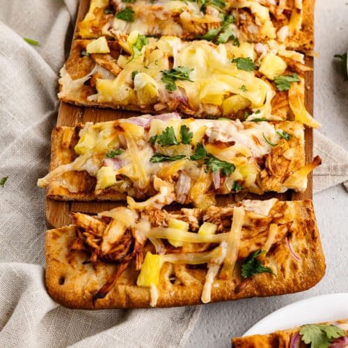BBQ chicken flatbread pizza