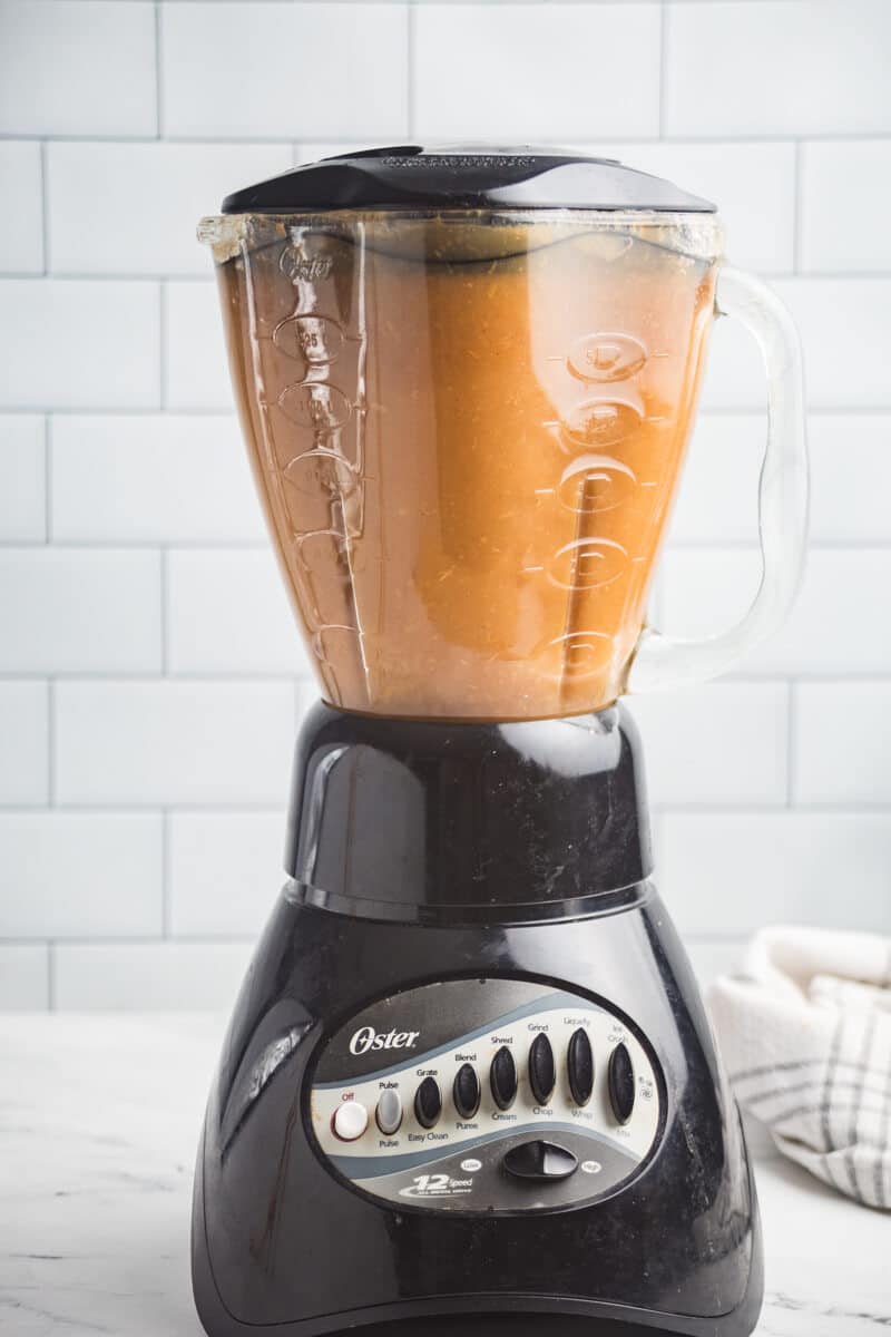 cooked applesauce in a blender.
