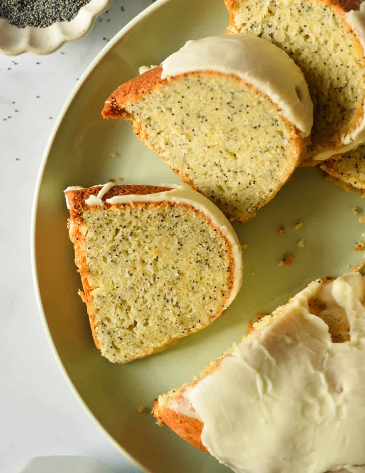 Gluten Free Lemon Poppyseed Cake - caramel and cashews