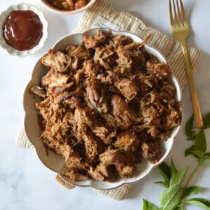 a bowl of pulled pork